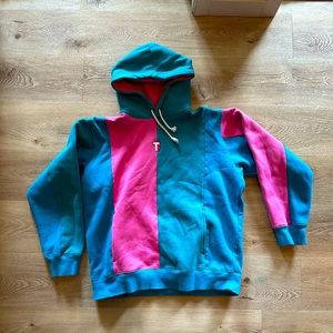 TEDDY FRESH BUBBLEGUM COLORBLOCK HOODIE XL BLUE TEAL AND PINK